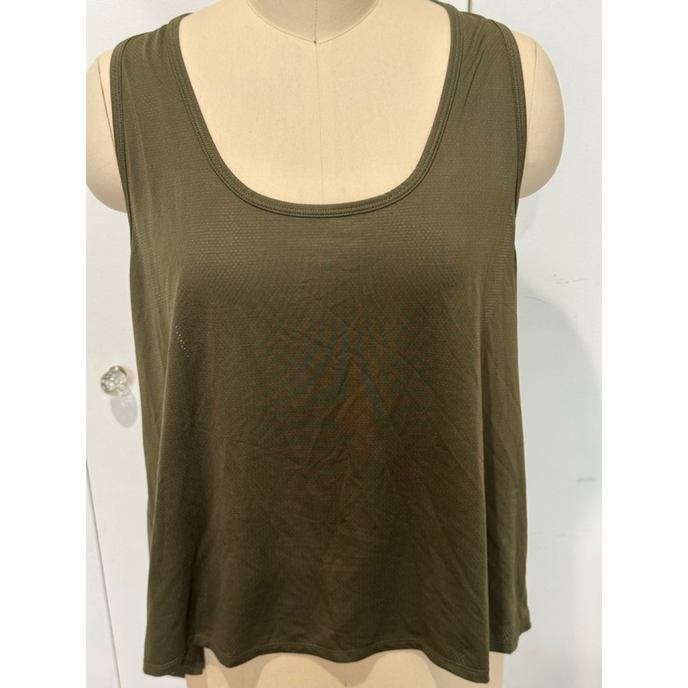 Women's Fabletics Olive Green Mina Tie Up Tank Top Plus XXL